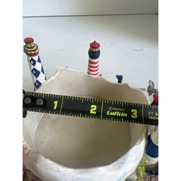 Candle Holder Nautical-Themed Lighthouse Sailboat and Flying Birds Resin - Picture 10 of 10